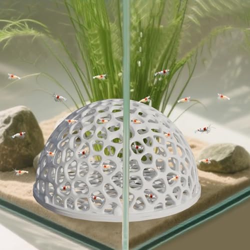 4 PCS Shrimp Dome Hide, Betta Fish Hideout Fish Tank Porous Cave Shelter, Aquarium Decor for Small Fish, Guppy, Shrimp Hiding & Resting (Black, White, Green)