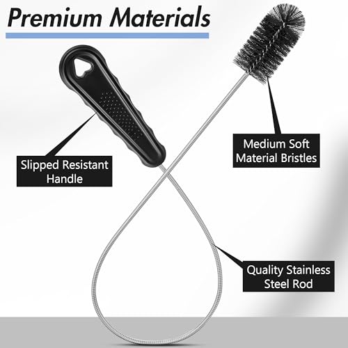 3 Pcs Condensate Trap Flexible Drain Brush, 16 Inch AC Drain Line Cleaning Brush for AC & HAVC Condensate P Trap, Black - color: Black, size: 16 Inch