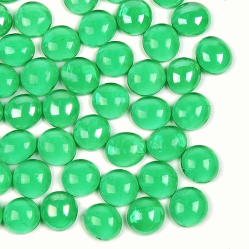 5lb Green Glass Marbles for Vase, 500 pcs Green Flat Glass Beads, Decorative Pebbles for Vase Fillers, Fish Tank, Plants, Flower Pots, Fountains, Crafts, Aquarium Rocks and Home Decor - color: Green, size: 5LB