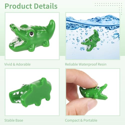OMISTAR 50Pcs Mini Resin Animal Miniature Figurines Bulk, Cute Green Resin Miniature Animal Ornaments for Micro Landscape, Fairy Garden, Cake Decor, Bookcase, Aquarium Accessories Bulk Set