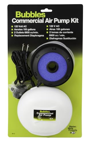 Marine Metal A-3 Commercial Air Bubbles Pump Kit, Aerator for Bait Buckets or Aquarium Tanks (110 Volts)