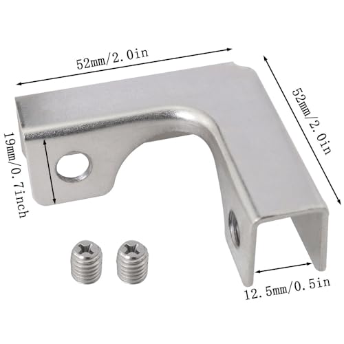 2PCS Silver L Shaped Glass Aquarium Fixing Clip Cold Rolled Iron Reinforcement Clip Glass Aquarium Accessory with Screws for Fixing Display Cabinet Glass Shelves and Aquarium Glass