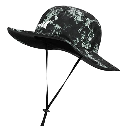 KastKing Sol Armis UPF 50 Boonie Hat - Sun Protection Hat, Fishing Hat, Beach & Hiking Hat, Paddling - color: Boulder Camo Obsidian, size: Laser-vented Design