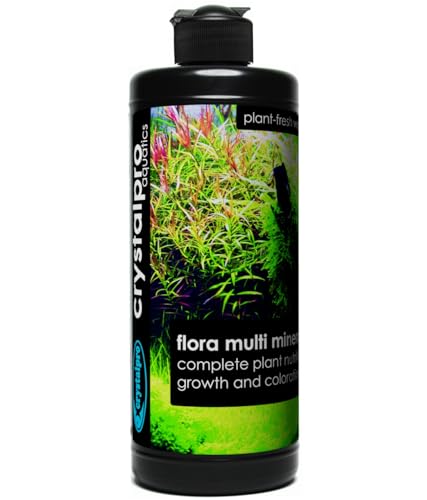 Crystalpro Flora Multi Minerals All-in-One Aquarium Plant Fertilizer - Plant Food for Fast Root & Leaf Growth - Safe for Fish, Shrimp & Snails (16.9 Oz / 500ml) - size: 16.9 Fl Oz