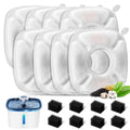 16 Pcs Cat Fountain Replacement Filters：8 Pack Cat Water Fountain Replacement Filters & 8 Pack Pre-Filter Sponges, Pet Fountain Filter Fit for 95oz/2.8L Automatic Pet Fountain Cat Water Fountain