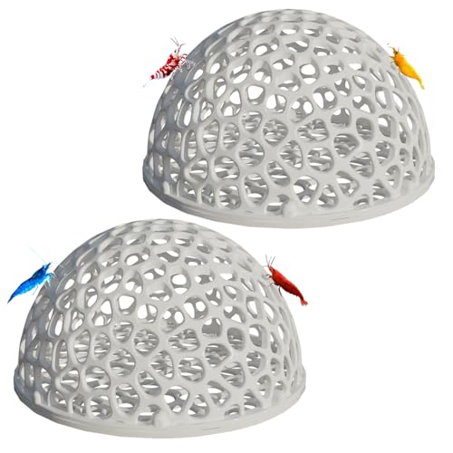 Aquarium Shrimp Hide, Fish Tank Porous Cave Shelter Hideout Ornament, Detachable Breeding Shrimp Hide & Rest Tunnel, 2 Set, White - color: White