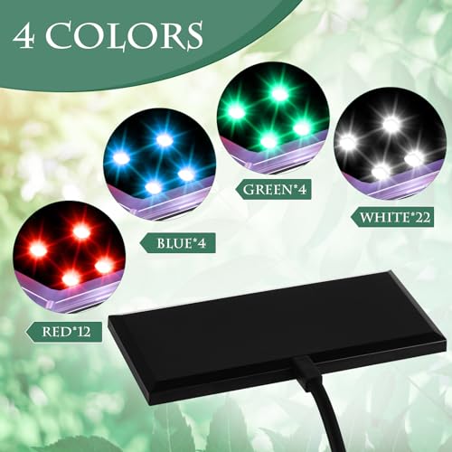 Rossesay 2 Pack Fish Tank Light Clip on LED Aquarium Light 12w 42 LEDs Assemble Aquarium Lamp with White Blue Red Green, 7-14 Inch for 7-22 Inch Planted Tank