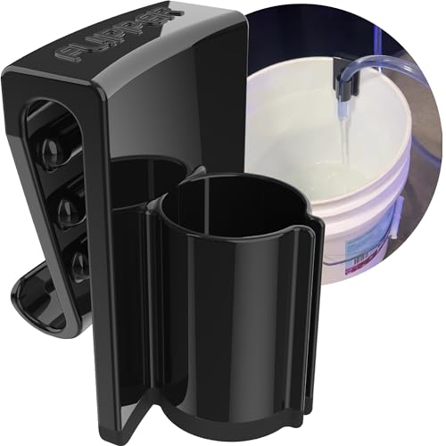 Flipper Bucket Buddy Aquarium Bucket Organizer, Hose Holder Clip for 5 Gallon Buckets, Fish Tank Water Change Caddy for Siphon Hose, Scraper, Net, and Cleaning Tools