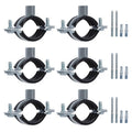 6 PCS Split Ring Pipe Hanger, Heavy Duty Adjustable Pipe Bracket Clamp with Screw & Expansion Tube, Wall Ceiling Mount Galvanized Iron Pipe Strap Supports Fit for Pipe OD 1.3-1.4 Inch(32-36mm) - size: Fit For Pipe OD 1.3-1.4 inch (32-36mm)