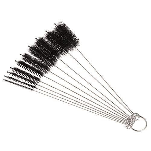 10 Pack Flexible Brush for Tubing Flexible Bristles 7.9 Inch Long Stainless Steel Tube Aquarium Filter Brushes