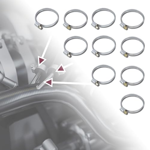 10Pcs Narrow Band 9mm Steel Adjustable Hose Clamp Hoop 40-60mm HC40-60/9 (40-60mm) - size: 40-60mm