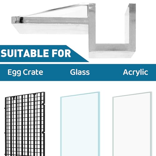 LINLAN 8mm 12 Pieces Aquarium Cover Bracket,Fish Tank Lid Clips Acrylic Aquarium Cover Clip Support Holder for Rimless Aquariums - size: 7-8mm
