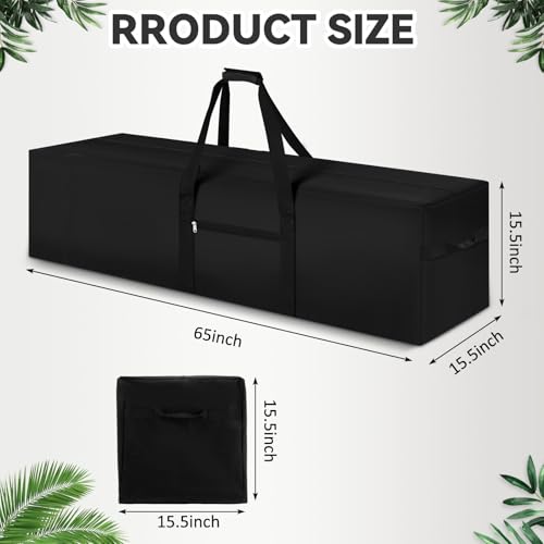 65 x 16 x 16 Inch, 257 L Extra Large Duffle Bag Camping Tent Storage Bag Heavy Duty Waterproof Sports Equipment Carrying Case for Tent Pole Travel Canopy Hammock Tripod Fishing Outdoor Moving - color: Black, size: 65 x 15.5 x 15.5 Inch, 257 L