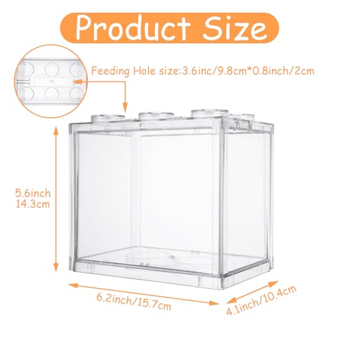 QTLCOHD 4 Pack Small Betta Fish Tank, 0.6 Gallon Mini Aquarium Tank, Clear Stackable Fish Bowl, Acrylic Tiny Cube Tank for Beta Fish Sea Monkeys Shrimp Snails - color: clear