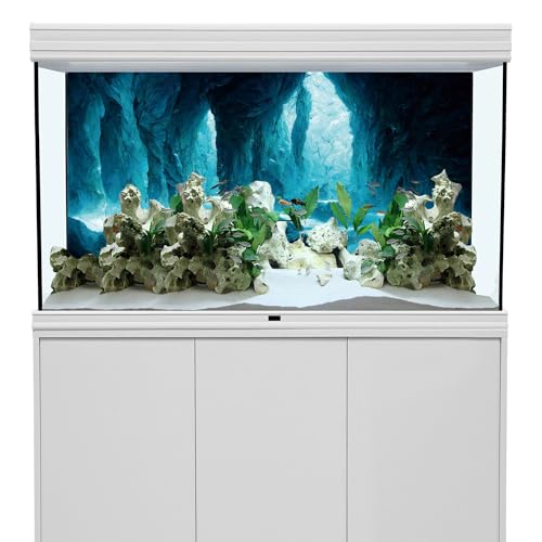 AWERT 48x18 inches Rock Cave Aquarium Background Rock Pillar Terrarium Background Cave Fish Tank Background - size: 48x18in/120x45cm