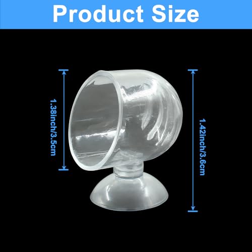 4Pcs Aquarium Worms Feeder, Acrylic Worm Feeding Cup with Suction Cups, Water Planter Pot Live Plant Holder for Fish Tank