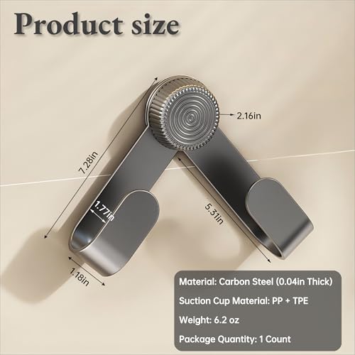 Pot Lid Rack Organizer holder for Cabinet Door/Wall With Suction Cup, No Drilling, Adjustable Rotating Arm Design Fits 6-14" Lids(Charcoal gray)