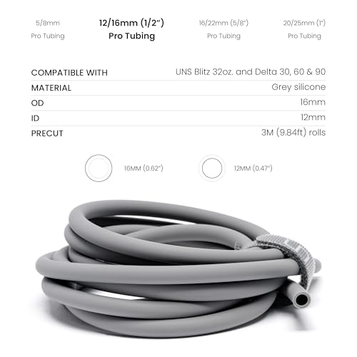 Ultum Nature Systems Pro Tubing - 1/2" - 12/16mm ID/OD Durable Aquarium Filter Tubing, CO2 and Airline Tube for Fish Tanks - 3 Meter/9.84 Feet Roll - size: 1/2" - 12/16mm ID/OD