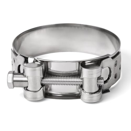 T-Bolt Hose Clamps 304 Stainless Steel (23-25mm 4-Pack) - Heavy Duty Adjustable Clamp for Automotive, Plumbing & Industrial Pipes - Corrosion Resistant, Secure Seal - size: 23-25mm 4 Pack