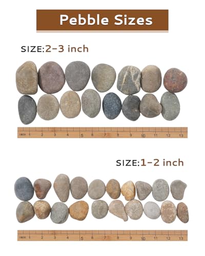 Natural River Rocks-5 lbs of Pebbles and River Stones,1-2 Inch Plant Rocks for Landscaping,Garden Paving,Crafting,Walkways,and Outdoor Decorative Stone,Mexican Beach River Rocks - color: 1-2Inch, size: 5Pounds