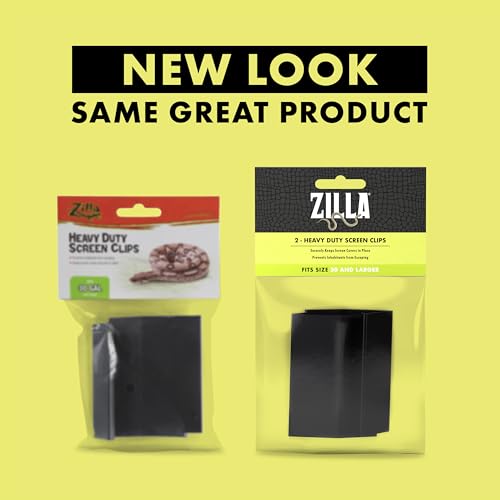 Zilla Heavy Duty Screen Clips, Secures Screen Covers to Terrarium, Fits Size 30G and Larger, 2 pack, Large - size: Large