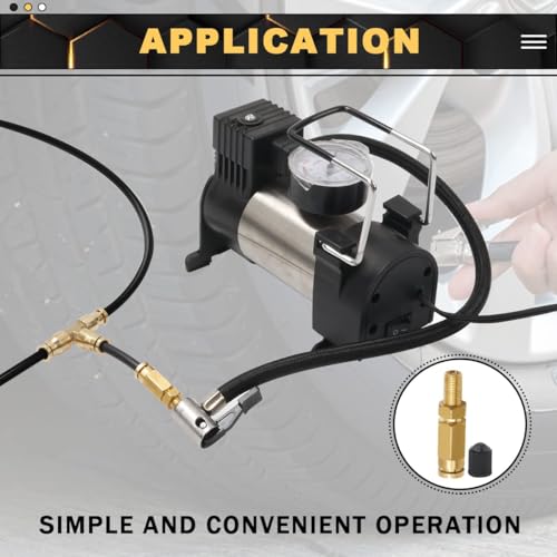 5 Packs 1/4" Air Value Inflation Schrader Valve, Schrader Valve Adapter with Push to Connect Button for 1/4" OD Air Hose Fittings for Semi Trucks Trailers - size: 1/4" OD 5PCS, style: Schrader Valve