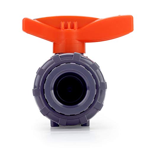 HYDROSEAL Kaplan 3/4” PVC True Union Ball Valve Threaded (NPT) with Full Port, ASTM F1970, EPDM O-Rings and Reversible PTFE Seats (3/4'') - size: 3/4''