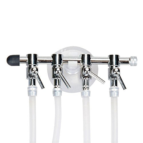 Aquarium Air Pump Splitter 13 in 1 Set 4-Way Air Flow Control Lever Valve & 4 Non-Return Check Valves & 8 Suction Cups for Fish Tank Airline Air Tube Hose - color: 4-Way 13-in-1 Kit