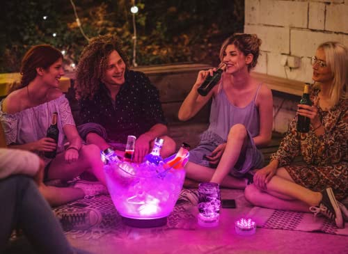 Qoolife Submersible LED Lights Remote Control, RGB Multi Color Changing Waterproof Light for Pool, Vase Base, Spa, Aquarium, Pond, Hot Tub, Decoration, Party, 4-Pack - size: 4 Pack