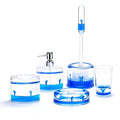 Locco Decor 5 Piece Acrylic Liquid 3D Floating Motion Bathroom Vanity Accessory Set Ocean Cartoon Animal Theme Dolphin Toothbrush Holder, Tumbler, Soap Dispenser, Soap Dish, Toiletbrush Holder Set - size: 5-piece, style: Dolphin