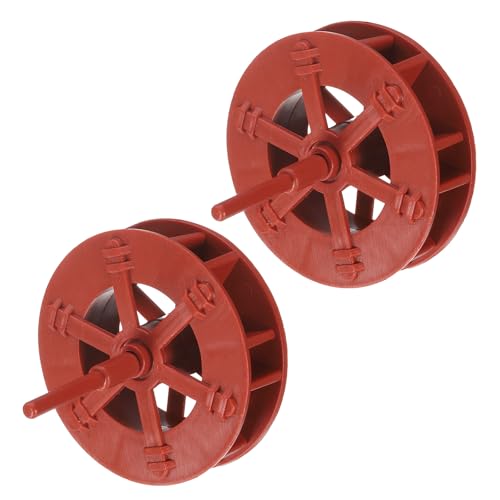 uxcell 2 Pcs Fountain Water Wheel, 2 Inch Desktop Fortune Statue Aquarium Wheels Decor Water Fountains Wheel Red - color: Red, size: 2 Inch