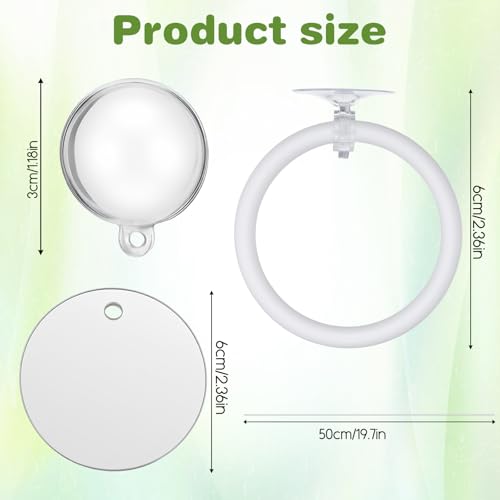 Molain Betta Fish Enrichment Toys, Betta Fish Tank Accessories 2 Training Rings 1 Mirror with Floating Ball Plastic Aquarium Enrichment Toys Set for Fishes Exercise Mental Stimulation