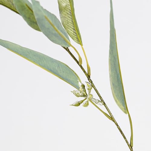 Melorca&Guilla Artificial Plants,3PCS 39" Green Fake Eucalyptus Stems,Faux Branches for Vase,Greenery Stems Artificial Branches for Shop Garden Office Home Décor (3, Green Eucalyptus)