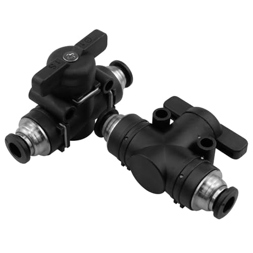 6mm Push-in Ball Valve 1/4” x 1/4” OD Union Straight Air Flow Control Valve Quick Coupling Pneumatic Valve 2PCS