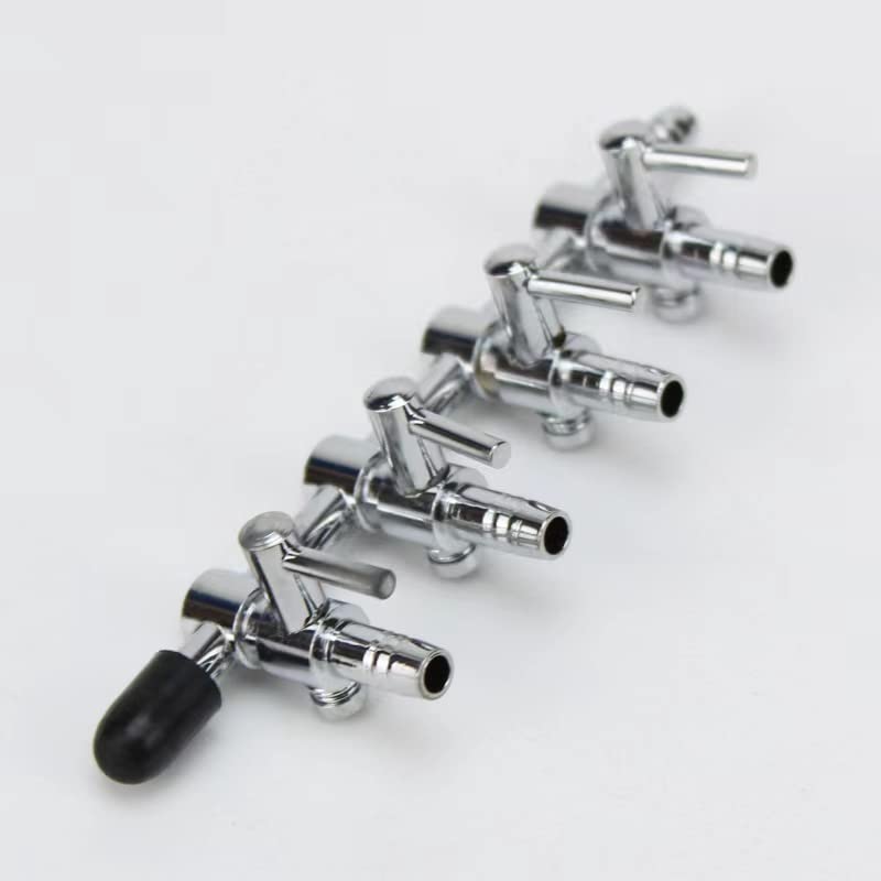 JJLFresheners 4-Way Air Flow Control Lever Valve with Airline Tubing Connector for Aquarium (2 Pcs, Silver, White)