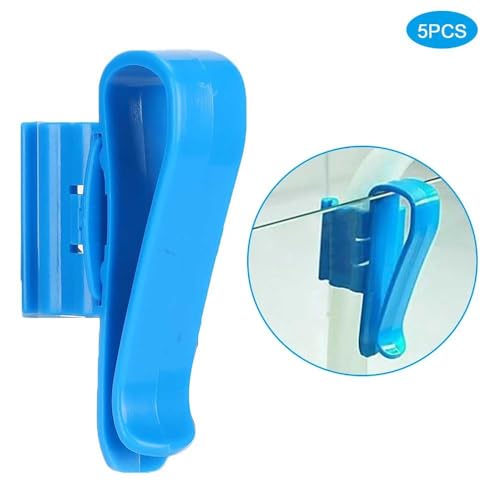 5Pcs Aquarium Water Pipe Clips Leak-Proof Design Adjustable 8-16mm Hose Holder for Fish Tank Water Change Tools(Blue) - color: Blue
