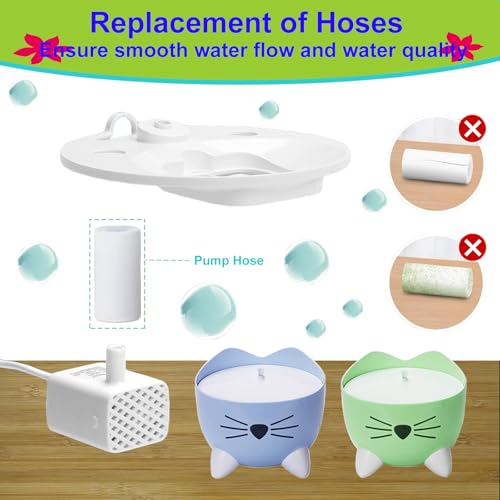 Cat Water Fountain Filter,Cat Fountain Filters Replacement for PIXI Pet Water Fountain,12 Pack Pet Fountain Filter Replacement,3 Pump Hoses - color: 12+3 Pack