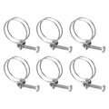uxcell 6Pcs Double Wire Hose Clamp, 46-51mm Adjustable Stainless Steel Wire Hose Clips with M8 Bolt for Dust Collection Hose, Pump Hose Pipe - size: 46-51mm
