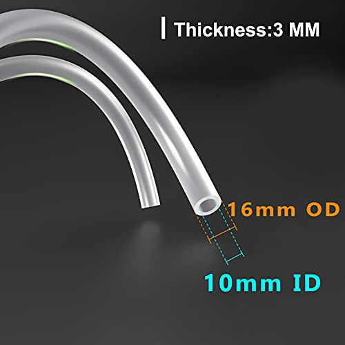 Feelers Silicone Tubing, Food Grade Pure Siliconce Hose 10mm ID 16mm OD 3.3ft, High Temperature Resistant Flexible Hose for Water Air Pump, Aquarium, Home Brewing, Kitchen - size: 10mm-16mm, style: 3.3 Feet
