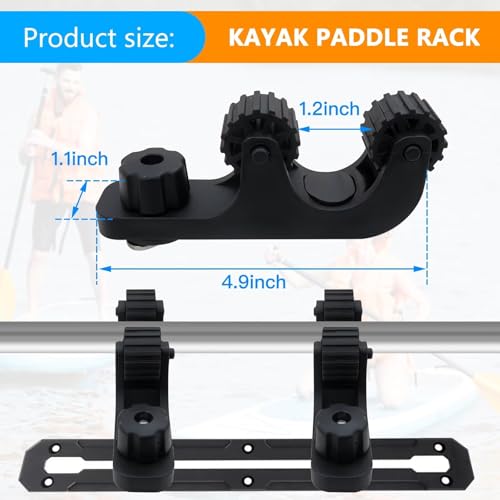 Upgraded Kayak Paddle Holder, Save Kayak Track Space, Kayak Fishing Net Holder, Fishing Poles Holder Fit for Fishing Kayak, Kayak Track Mount Accessories NEW