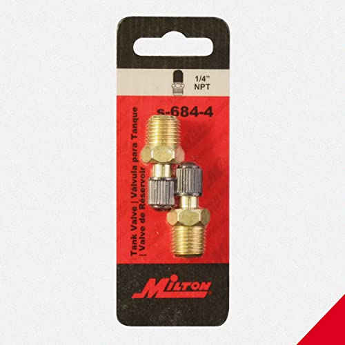 Milton S-684-4 1/4" MNPT Male Tank Valve, includes Protective Caps (Pack of 2) - size: Pack of 2