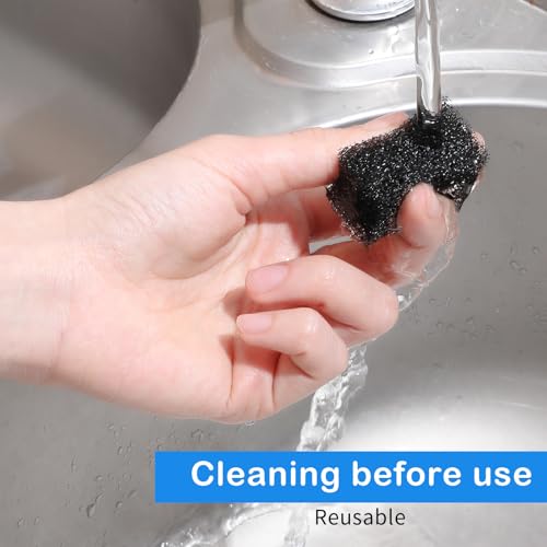12 Pcs Cat Water Fountain Sponge Filters Pet Fountain Replacement Filters Cat Sponges for 92oz/2.8L Pet Fountain Small Sponge Filter for Cat and Dog (Black)
