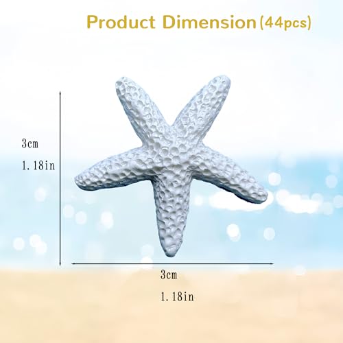 44 Pcs of Artificial Resin Starfish Plastic Starfish Fake Starfish (White) - color: White
