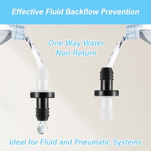 2 Pcs Check Valve 3/8 Inch Plug-in Check Valve Camis One-Way Gas Tank Valves for Water Fuel Air Liquid Flow Transfer 10 mm ABS Plug-in Check Valve Admittance Line Barb Check Valves