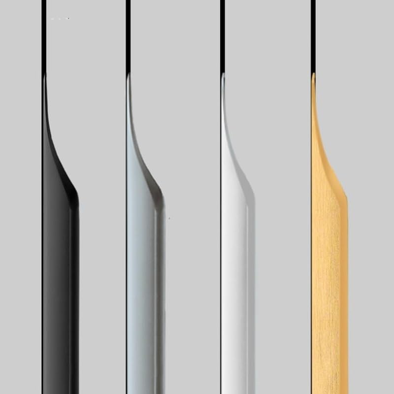 5 Pack Finger Pulls for Cabinets, Streamlined Long Concealed Handle for Home Kitchen Door Drawer Cabinet, Mount Finger Edge Tab Pull Golden Aluminum (Gold,300mm/11.81" Overall Length) - color: Gold, size: 300mm/11.81" Overall Length