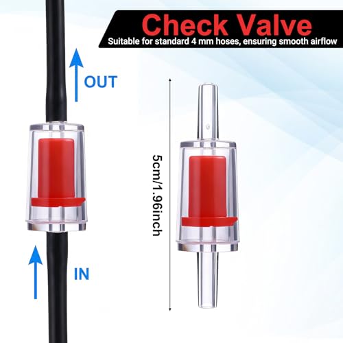 Aquarium Air Pump Accessories Kit, Aquarium Connector,Check Valve, Control Valve Accessories Suction Cups Connectors and Check Valves for Nano Air Pumps