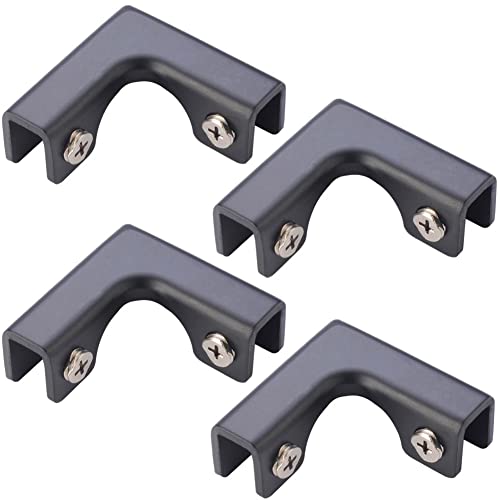 jinyatu 4Pcs Glass Clamp Square Glass Frame 90 Degree Corner L Shape Glass Connector Clip Holder for Rimless Aquarium Shower Door Cube Glass Panel Fixing (Max Clamp 7mm thick) - size: Max Clamp 7mm thick