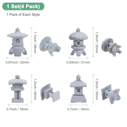 M METERXITY 1 Set Miniature Lantern Pagoda Statues, Sandstone Tiny Home Landscape Accessories Japanese Decor Mini Chinese Pagoda for Aquarium/Fish Tank/Garden Decor