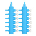 2Pcs 4mm Adapter Connector Plastic Distributor Aquarium Air Pump Splitter for Fish Tank Oxygen Tubing(6 Way) - style: 6 Way