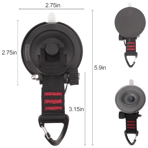 Heavy Duty Suction Cup Hooks, Car Camping Essentials Tie Down Anchor, Window Hooks, Glass Suction Cups, RV Van Car Awning, SUV Tent, Truck Camping, 4 Pcs